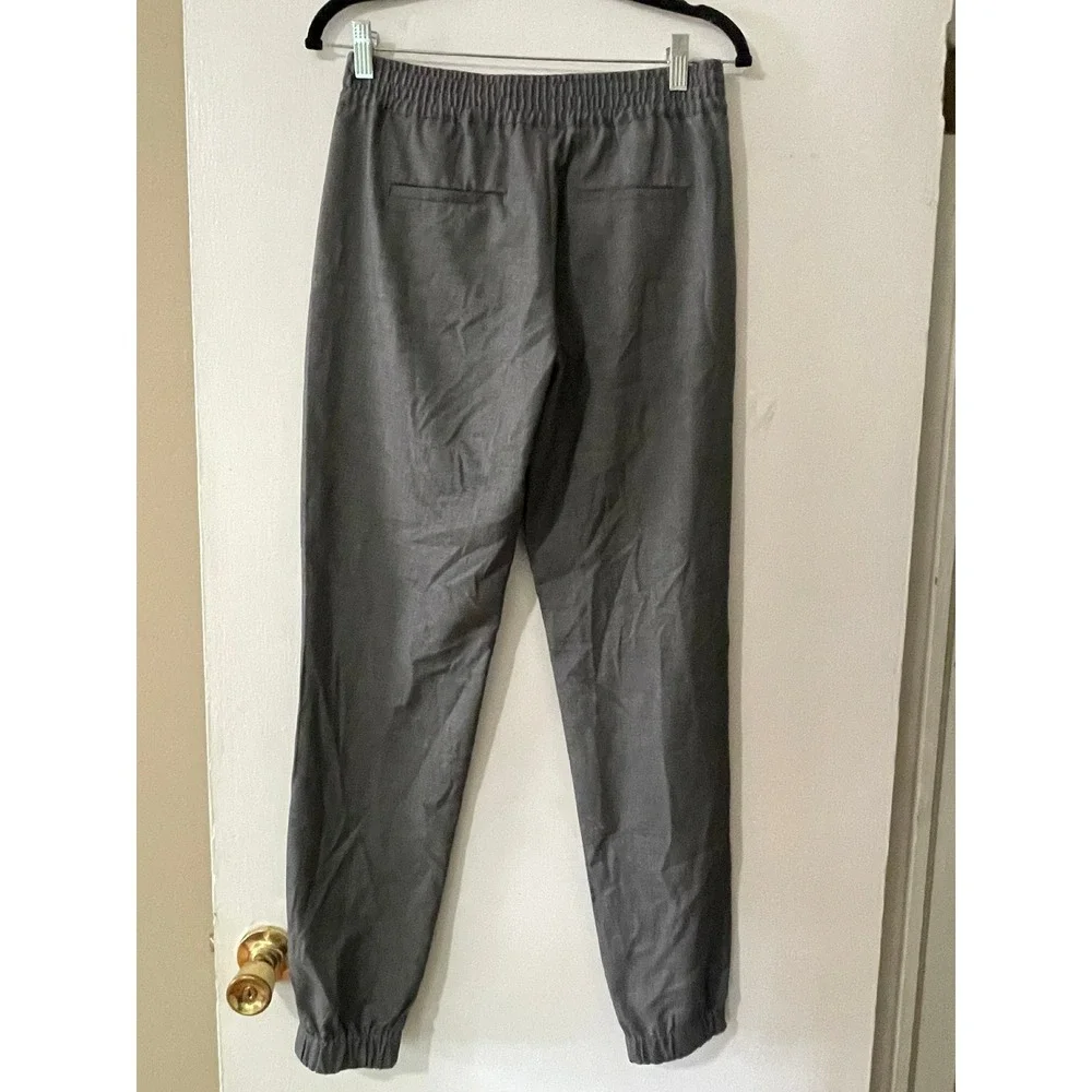 Banana Republic Charcoal Gray Textured Jogger Pants Women's Size 4L Long Tapered